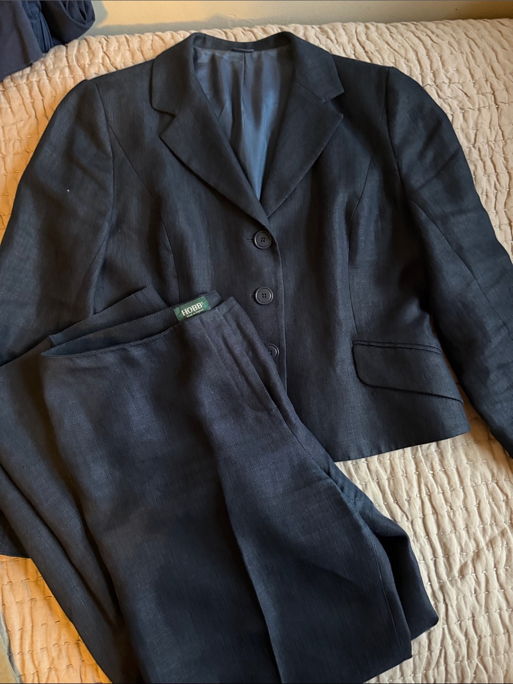 Hobbs London Navy Linen Pantsuit